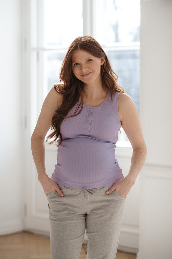 Top de maternitate cu bretele cu bretele, liliac, Milk&Love