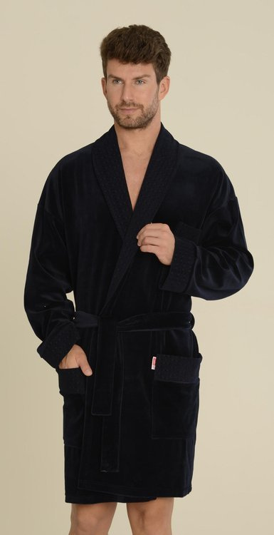 711 halat bărbătesc din velur De lafense - albastru marin