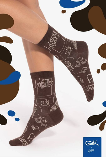 U04.WED Șosete unisex Gatta Wedel - dark choco 04/12E