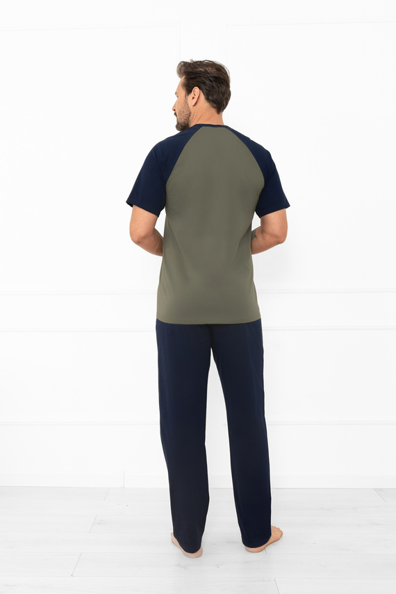 Pijama Alexander Italian Fashion pentru bărbați - bumbac, tricou polo și pantaloni