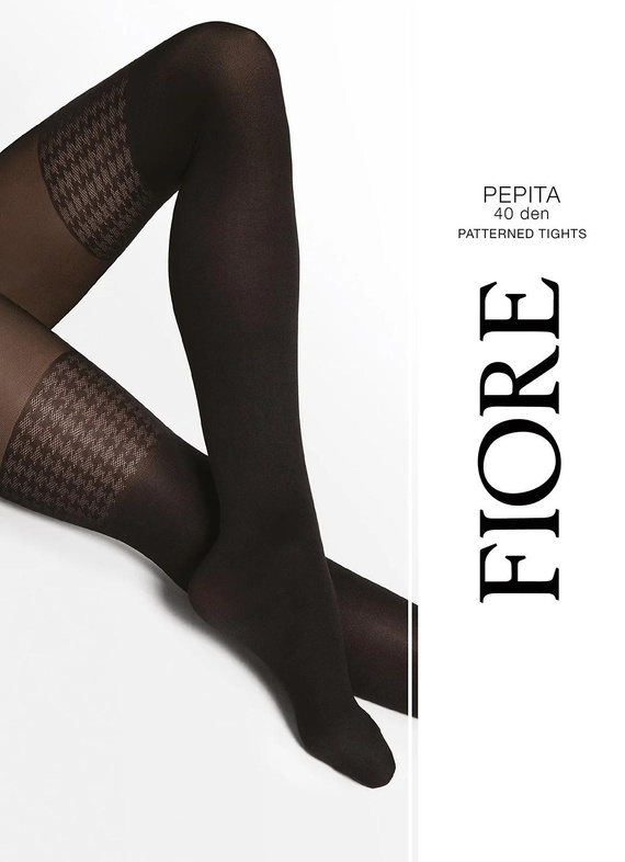 Fiore G6140 Pepita Black colanți 40 DEN cu aspect de ciorapi pepitka