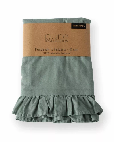 Pure 23 Lenjerie de pat din bumbac monocolor Detexpol mint