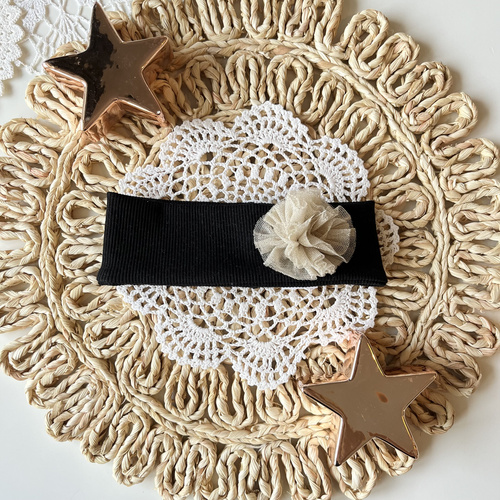 Bandă de păr Mamatti pentru fete OK02 Crăciun Fericit - Bandă de păr neagră, elegantă pentru fete