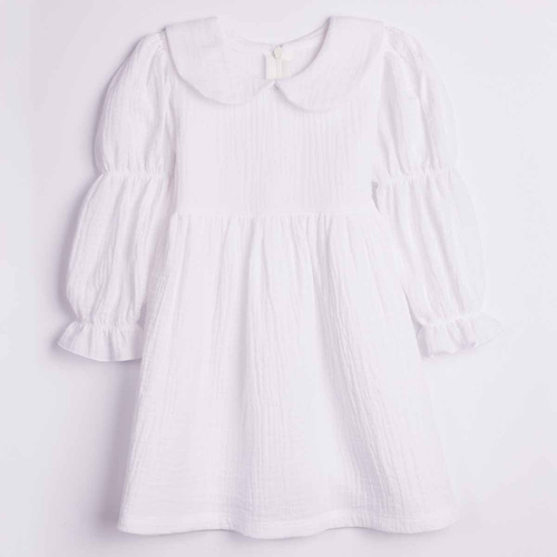 Rochie pentru fete Nicol 224285 din mușelin 100% bumbac, mânecă lungă