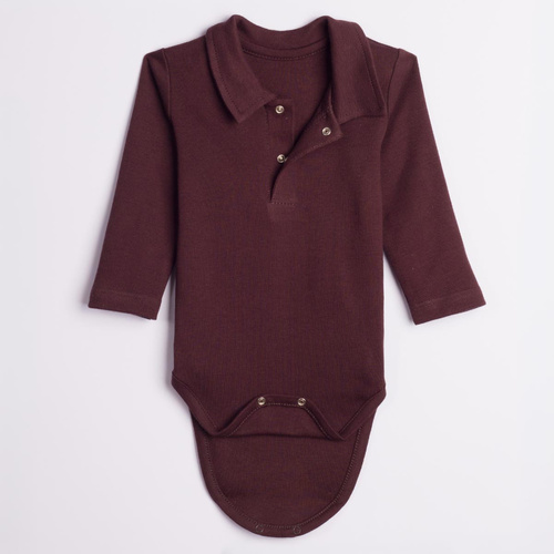 227099 Nicol BENEK body polo 100% bumbac maro închis mânecă lungă