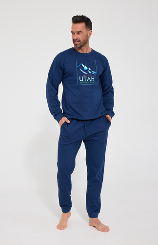 Pijamale bărbați Cornette 322/332 Utah 100% bumbac mânecă lungă pantaloni