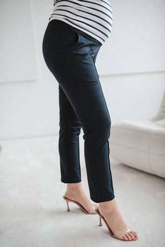 Pantaloni de maternitate GraceFit Mama clasici Milk&Love bleumarin