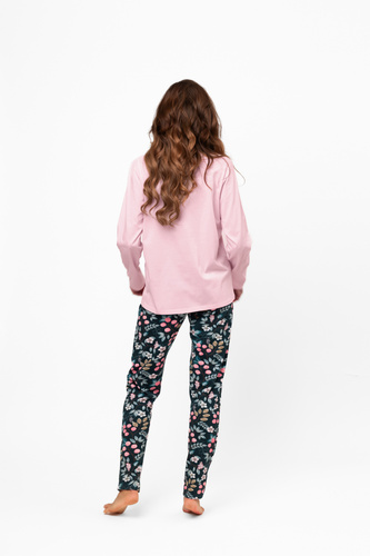 Pijama din bumbac pentru femei Marisal - mânecă lungă, pantaloni lungi Modă italiană  