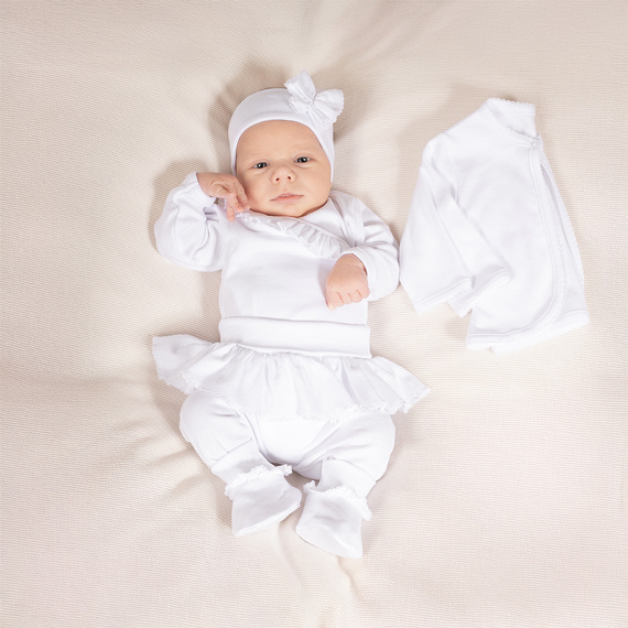 169061 Set de botez Nicol 5 piese - alb