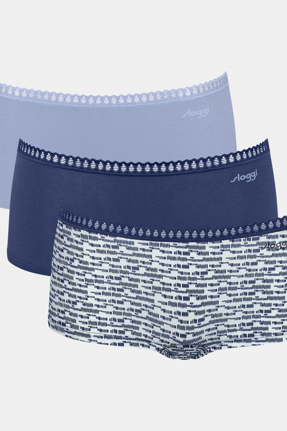 Pantaloni scurți pentru femei GO Crush Short C3P, pachet de 3 Sloggi - V003 albastru