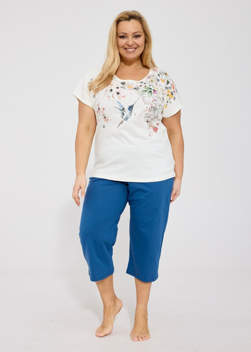 Cornette Floris 369/345 ecru – pijama damă 100% bumbac 7/8