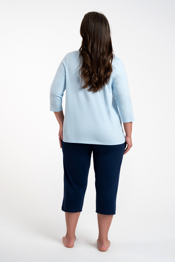 Arietta Pijama de damă cu mâneci 3/4 și pantaloni 3/4 Italian Fashion - albastru