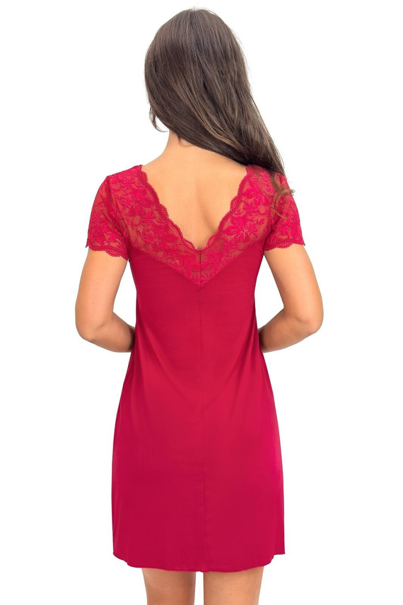 Cămașă de noapte damă Sonia Donna din vâscoză cu dantelă | decolteu V