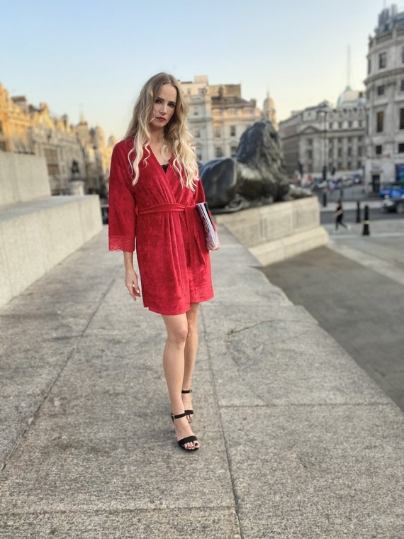 457 Milagros Halat scurt pentru femei Forex - roșu