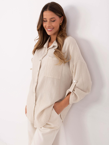 MO-KS-9368.98 Cămașă de muselină de damă Paris, bej