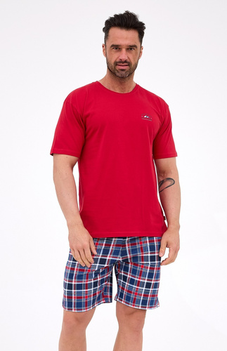 Pijamale bărbați Cornette 326/313 Ready 4 burgundy - bumbac, mâneci scurte, confortabile și stilate