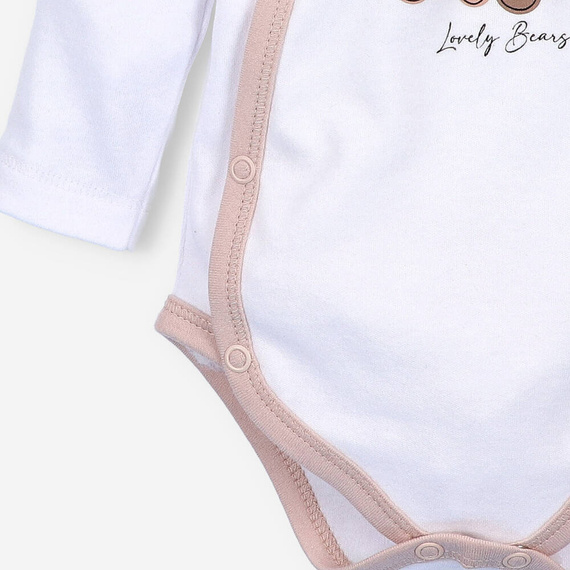 Body plic Sweet Bears Nini din bumbac organic, alb