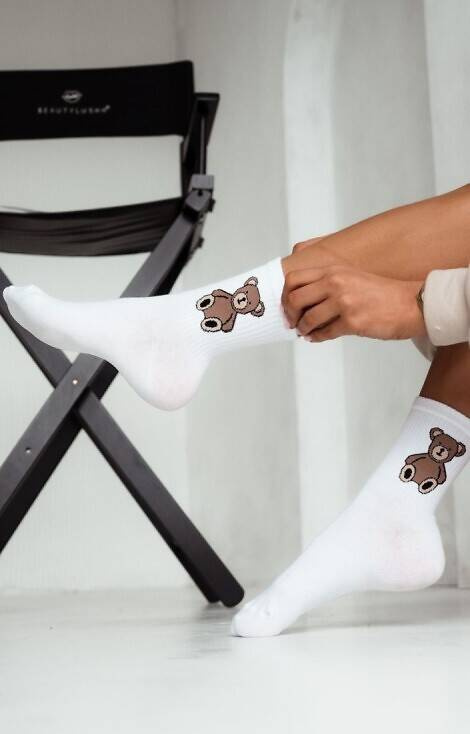 0200-008 Ciorapi dama Teddy Bear Milena - alb