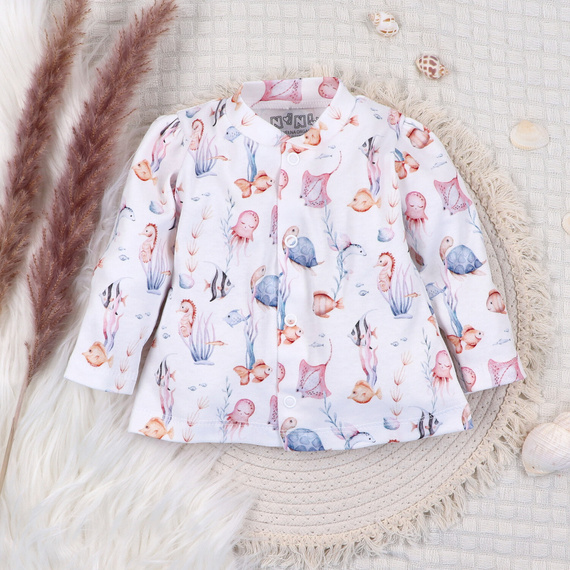 ABN-5482 Underwater World Nini caftan pentru copii - bumbac organic, capse confortabile