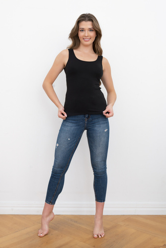 Ibiza Cămașă cu umeri largi pentru femei Italian Fashion- negru