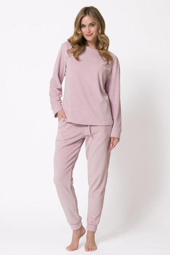 Pijamale damă 1818 Ewelina Leveza Frotte Homewear bumbac roz pudrat