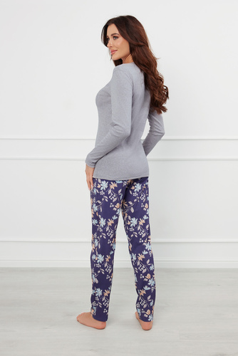 Pulia Ladies' pijama cu mânecă lungă, pantaloni lungi Italian Fashion - melange/print