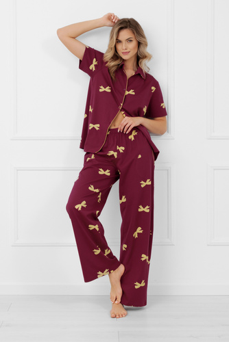 Pijama pentru femei Kwadro Italian Fashion bumbac organic, elegant și confortabil