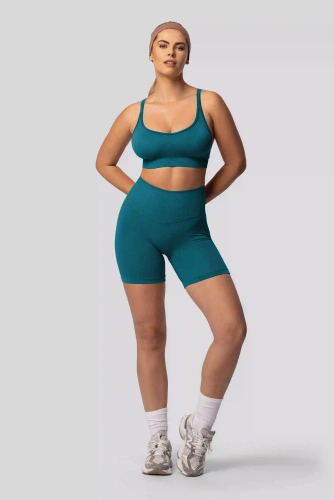 Spaio PUSH-UP PRO colanți scurți modelatori fără cusături talie înaltă fitness tale blue