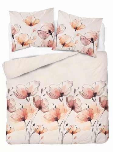 5492 A Detexpol Satin Stories lenjerie de pat din satin roz deschis | 100% bumbac, țesătură din satin, fermoar, ambalaj cadou