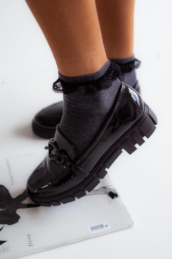 0897 Ciorapi dama Milena cu dantela - melange inchis