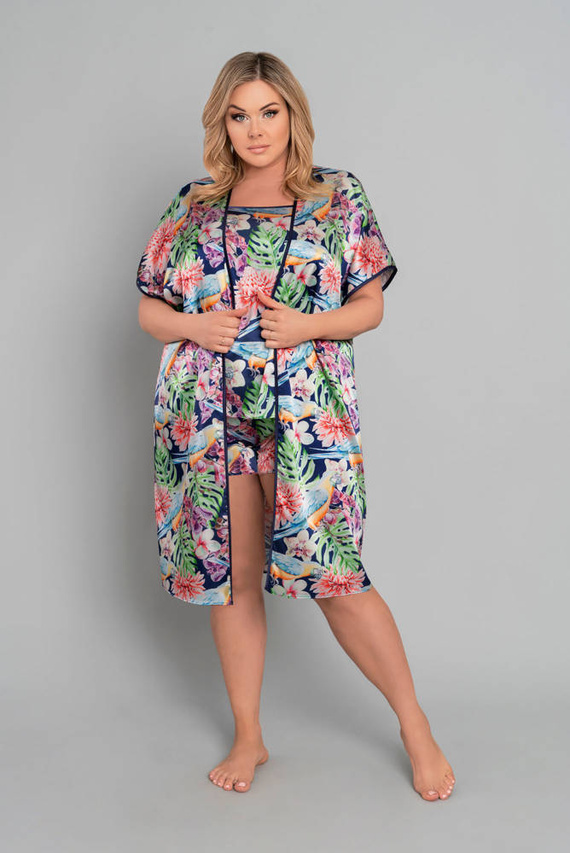 Halat de baie pentru femei Polynesia Italian Fashion - imprimeu floral