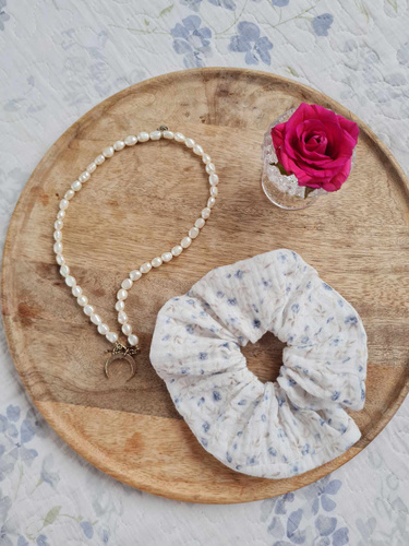 GM Scrunchie banda de păr din muselină Marija - flori