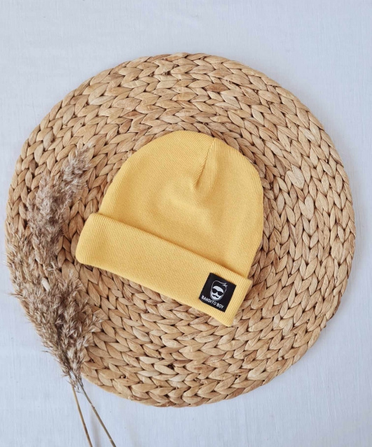 2415P Bandito boy Șapcă cu urechi dublă dungă Marija - muștar