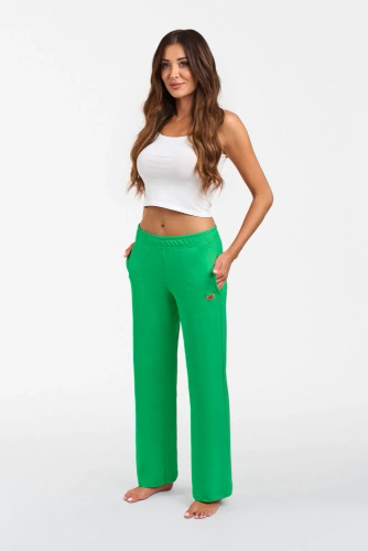 Alta Pantaloni de damă Italian Fashion - verde