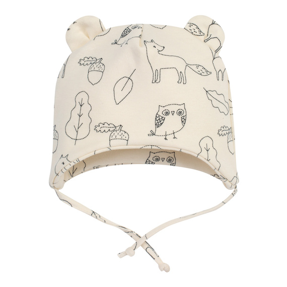 Pălărie secretă Pinocchio pentru bebeluș legat - vulpe ecru