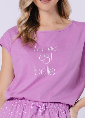 Rafaella Leveza 1715 – pijama damă din bumbac cu tricou și pantaloni scurți