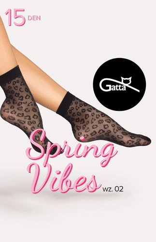 Spring Vibes wz.02 Sosete dama 15 den Gatta -nero