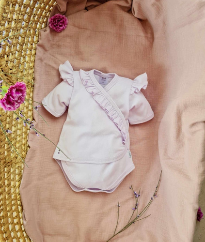 Body 362F Calinka Marija cu fermoar și mâneci scurte - mov deschis