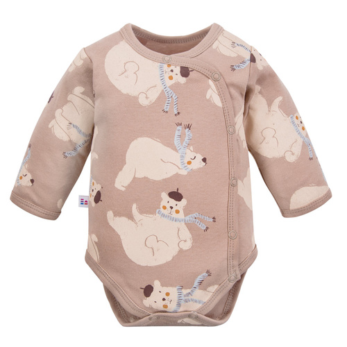 Body bebe Beary Cool Eevi - bumbac, maneci lungi, plic, imprimeu ursuleti