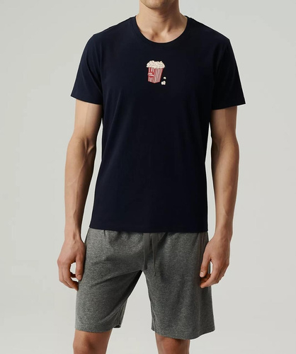 NMP-383 Pijamale pentru bărbați cu mâneci scurte, Atlantic-bleumarin