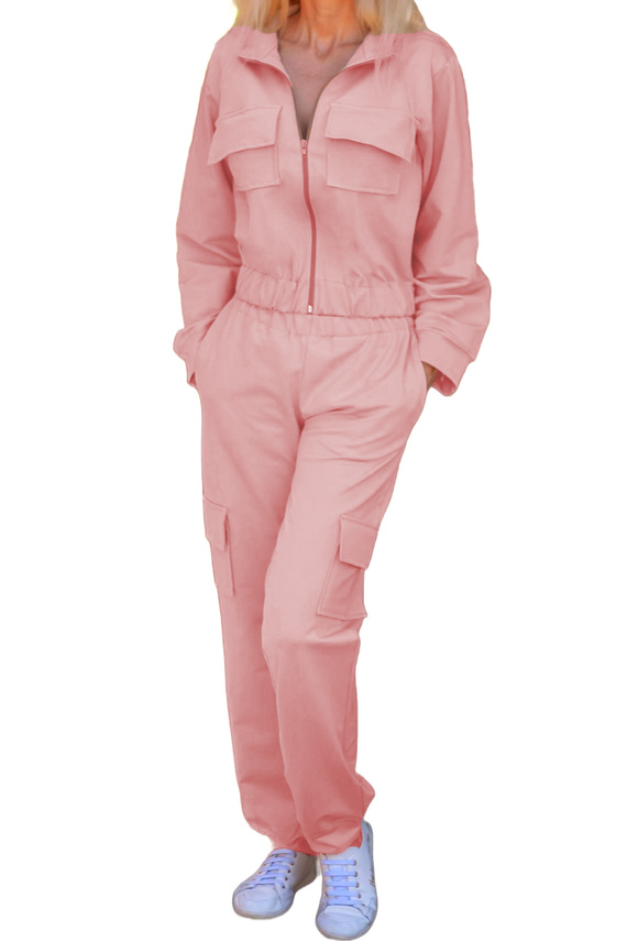 Trening dama din bumbac Mili Mirale, set confortabil cu buzunare - productie poloneza - roz