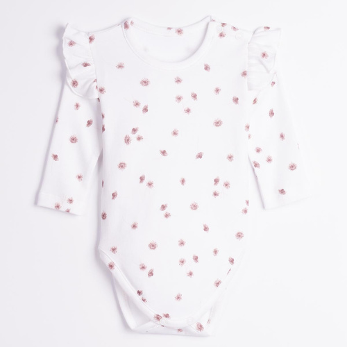 Nicol Hania 226095 Body 100% bumbac mânecă lungă cu flori și volănașe