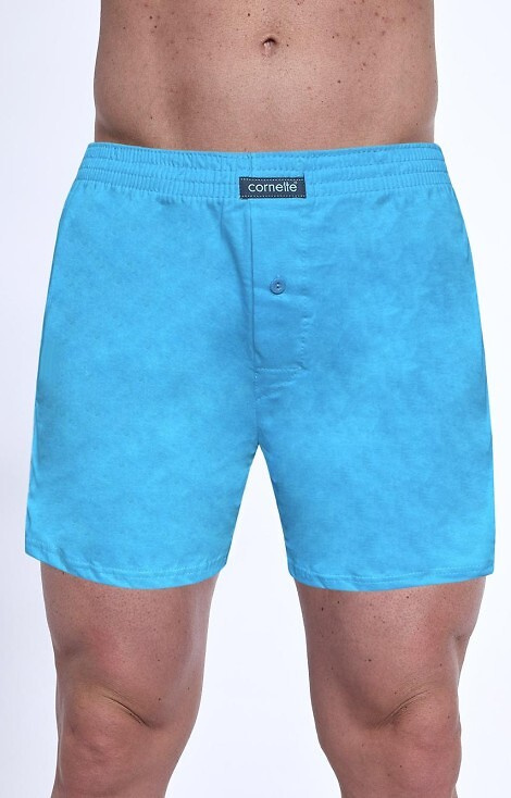 945/09 Boxer bărbați Cornette – pachet de 3 bumbac, turcoaz/albastru marin/cadrat