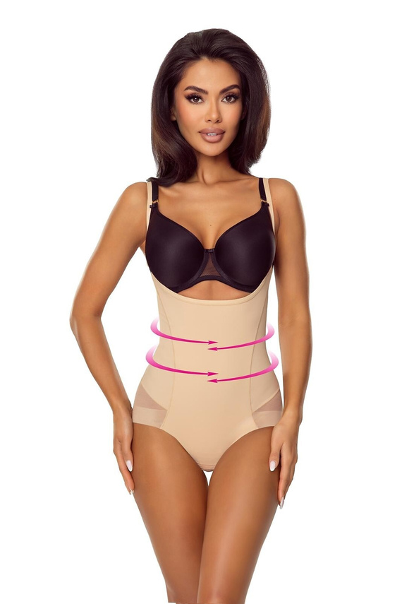 Body 7006 Ofelia Lapinee bej Body modelator sub bust, modelare siluetă