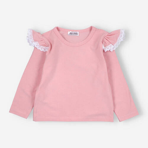 BOB-0003 bluză fetiță cu mâneci lungi By o Baby roz