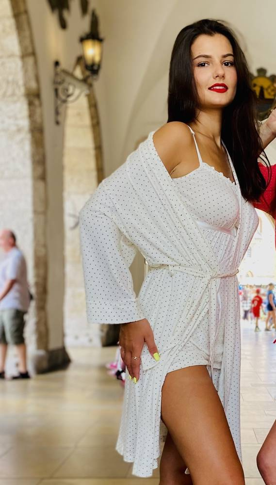 915 Dots Pijama de damă Forex - ecru