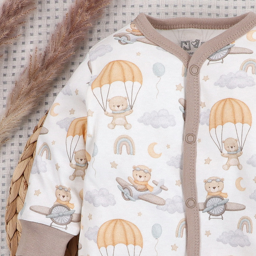 ABN-5508 Sky Journey Nini copil clovn | Bumbac organic, inchidere cu capse