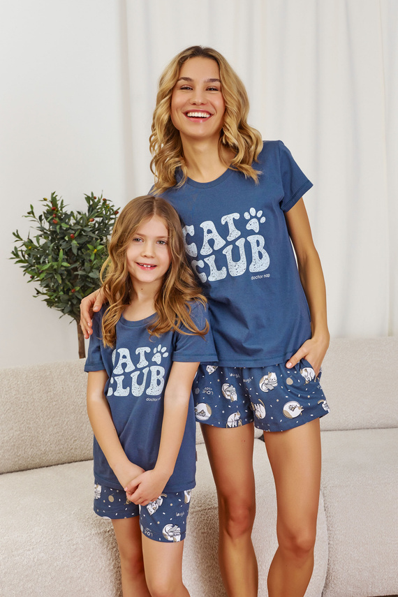7205 "Cat club" Pijamale pentru copii unisex Doctor Nap - albastru intens