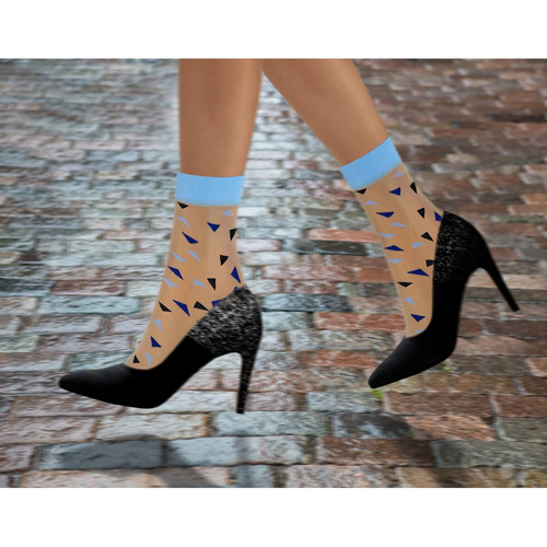 Șosete de damă din nailon Sesto Senso, triunghiuri, albastre