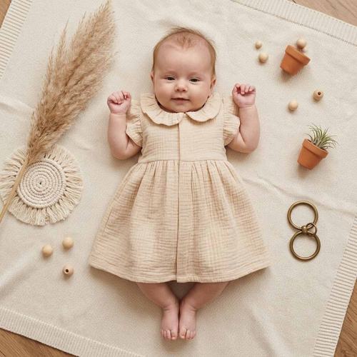 Nicol 224247 Rochie din mușlin pentru fete 100% bumbac pentru vară